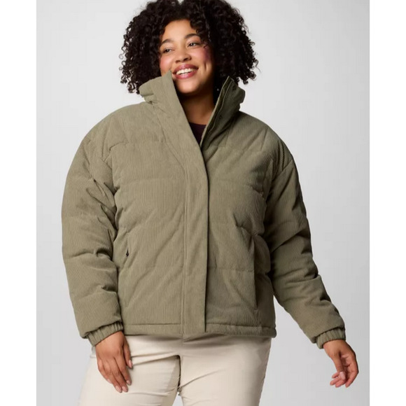 Columbia Women Sherpa Ruby Falls Novelty Jacket Stone Green Corduroy Size XS
